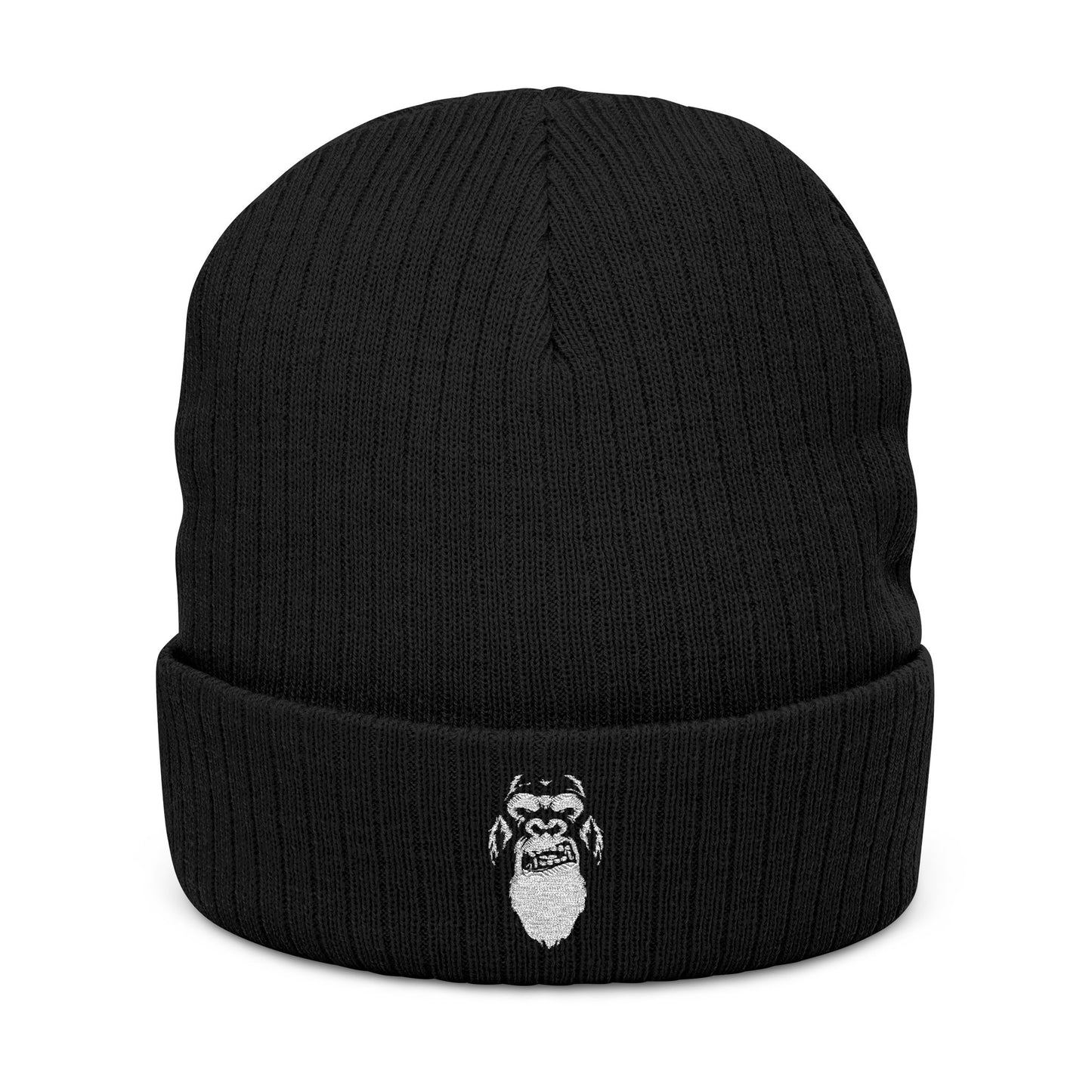 Beard Affiliated Embroidered Ribbed Knit Winter Hat
