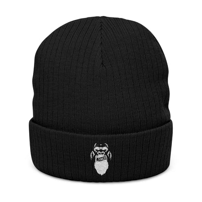 Beard Affiliated Embroidered Ribbed Knit Winter Hat