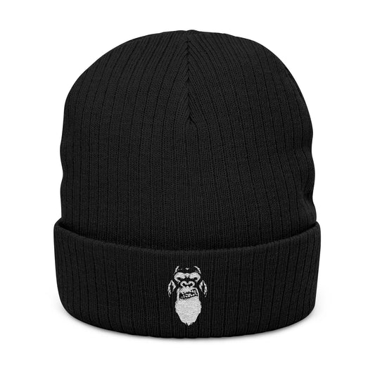 Beard Affiliated Embroidered Ribbed Knit Winter Hat