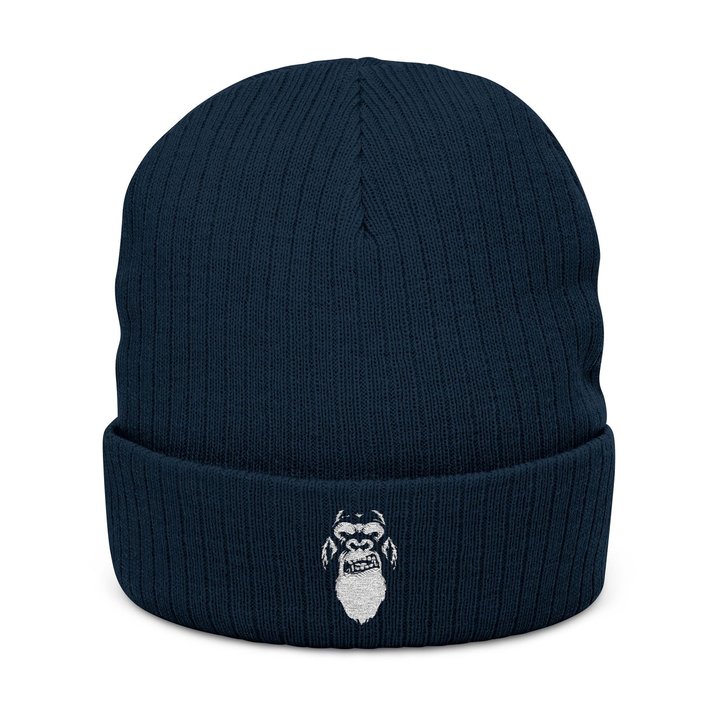 Beard Affiliated Embroidered Ribbed Knit Winter Hat